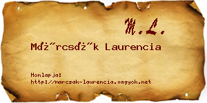 Márcsák Laurencia névjegykártya